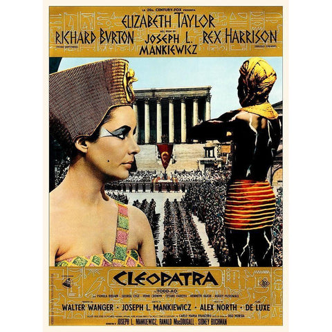 Elizabeth Taylor - Cleopatra - Poster White Modern Wood Framed Art Print by Hollywood Photo Archive