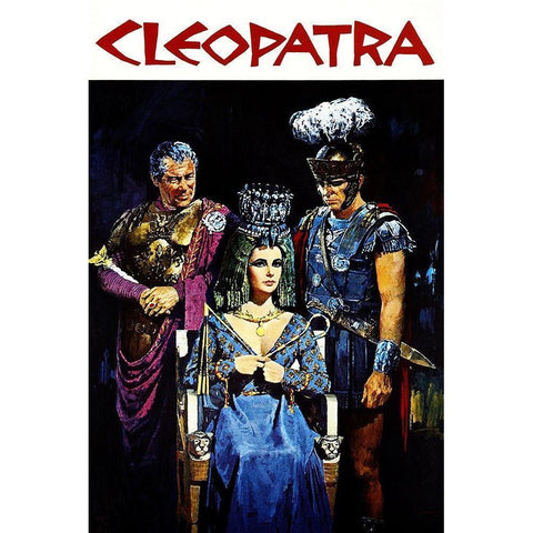 Elizabeth Taylor - Cleopatra - Poster White Modern Wood Framed Art Print by Hollywood Photo Archive