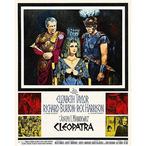 Elizabeth Taylor - Cleopatra - Poster Black Modern Wood Framed Art Print with Double Matting by Hollywood Photo Archive