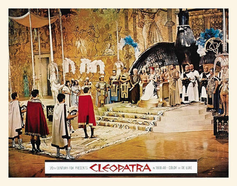 Elizabeth Taylor - Cleopatra - Lobby Card Black Ornate Wood Framed Art Print with Double Matting by Hollywood Photo Archive