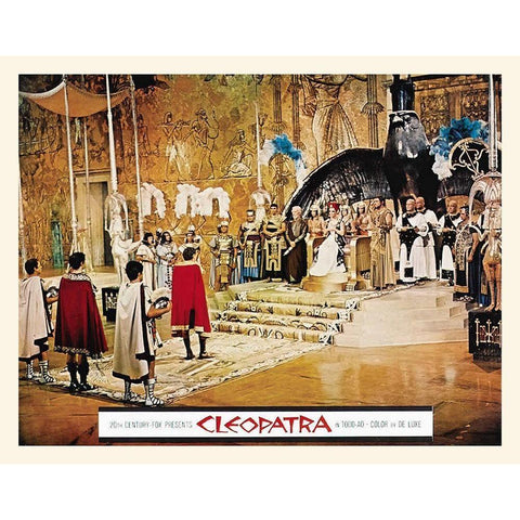 Elizabeth Taylor - Cleopatra - Lobby Card Gold Ornate Wood Framed Art Print with Double Matting by Hollywood Photo Archive