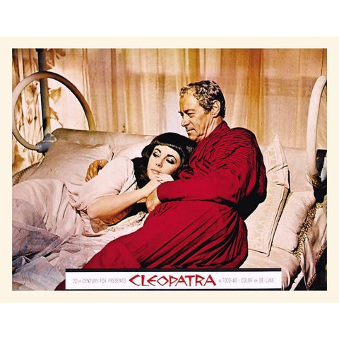 Elizabeth Taylor - Cleopatra - Lobby Card Black Modern Wood Framed Art Print with Double Matting by Hollywood Photo Archive