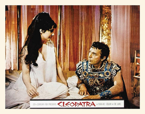 Elizabeth Taylor - Cleopatra - Lobby Card Black Ornate Wood Framed Art Print with Double Matting by Hollywood Photo Archive