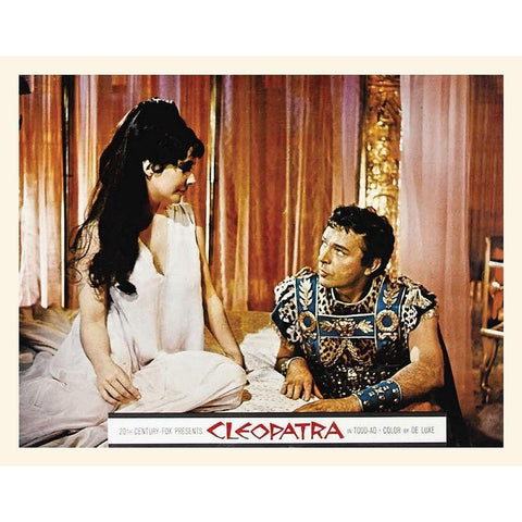 Elizabeth Taylor - Cleopatra - Lobby Card Black Modern Wood Framed Art Print with Double Matting by Hollywood Photo Archive