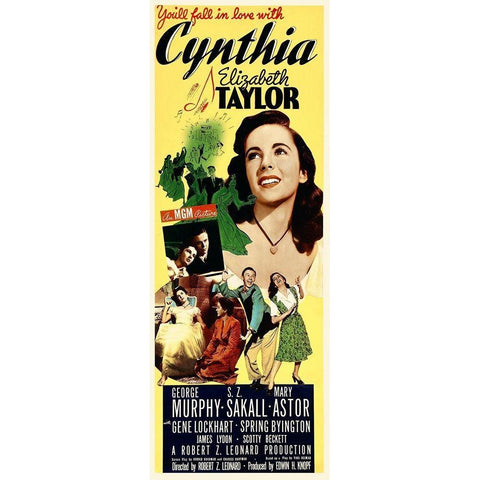 Elizabeth Taylor - Cynthia - Poster Black Modern Wood Framed Art Print with Double Matting by Hollywood Photo Archive