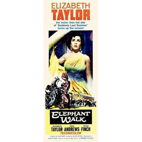 Elizabeth Taylor - Elephant Walk - Poster Gold Ornate Wood Framed Art Print with Double Matting by Hollywood Photo Archive