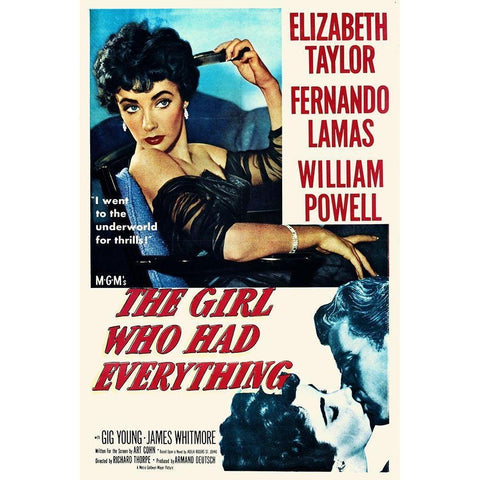 The Girl Who Had Everything - Poster Gold Ornate Wood Framed Art Print with Double Matting by Hollywood Photo Archive