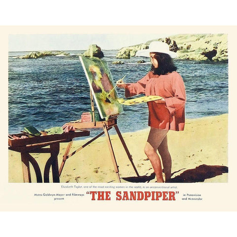 Elizabeth Taylor - Sandpiper - Lobby Card White Modern Wood Framed Art Print by Hollywood Photo Archive