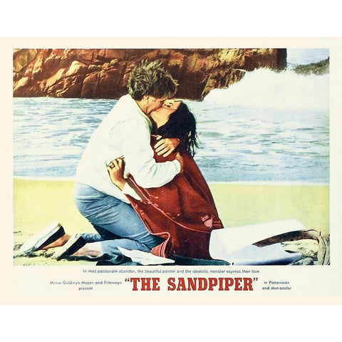 Elizabeth Taylor - Sandpiper - Lobby Card White Modern Wood Framed Art Print by Hollywood Photo Archive