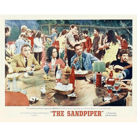 Elizabeth Taylor - Sandpiper - Lobby Card Black Modern Wood Framed Art Print with Double Matting by Hollywood Photo Archive