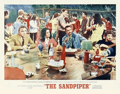 Elizabeth Taylor - Sandpiper - Lobby Card Black Ornate Wood Framed Art Print with Double Matting by Hollywood Photo Archive