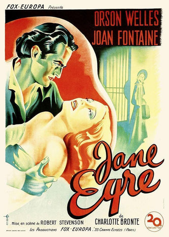 Jane Eyre - 1944 Black Ornate Wood Framed Art Print with Double Matting by Hollywood Photo Archive