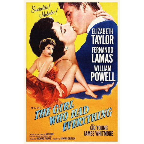 The Girl Who Had Everything - Poster White Modern Wood Framed Art Print by Hollywood Photo Archive