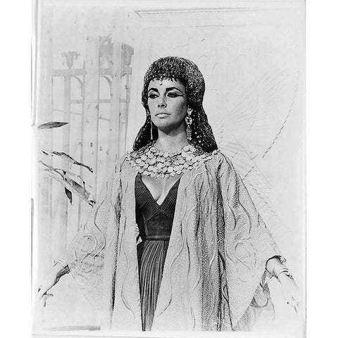 Elizabeth Taylor - Cleopatra Black Modern Wood Framed Art Print with Double Matting by Hollywood Photo Archive