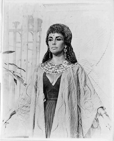 Elizabeth Taylor - Cleopatra Black Ornate Wood Framed Art Print with Double Matting by Hollywood Photo Archive