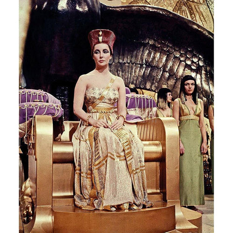 Elizabeth Taylor - Cleopatra White Modern Wood Framed Art Print by Hollywood Photo Archive