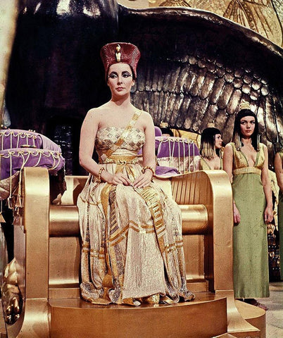 Elizabeth Taylor - Cleopatra White Modern Wood Framed Art Print with Double Matting by Hollywood Photo Archive