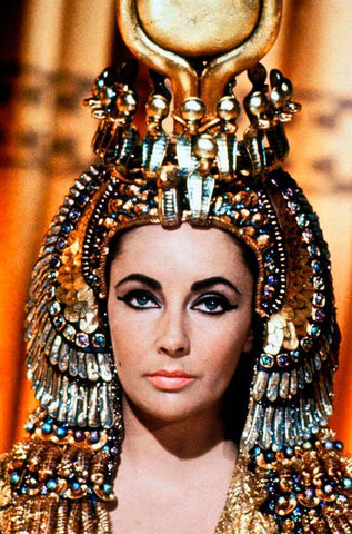 Elizabeth Taylor - Cleopatra White Modern Wood Framed Art Print with Double Matting by Hollywood Photo Archive