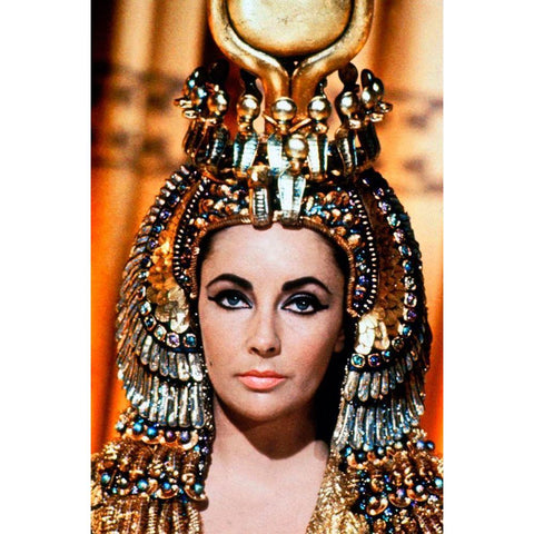 Elizabeth Taylor - Cleopatra Gold Ornate Wood Framed Art Print with Double Matting by Hollywood Photo Archive