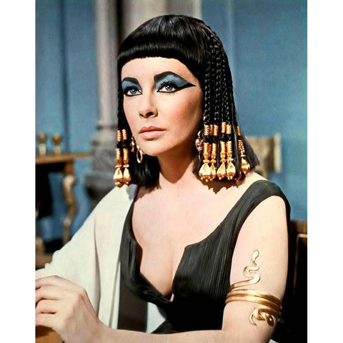 Elizabeth Taylor - Cleopatra White Modern Wood Framed Art Print by Hollywood Photo Archive