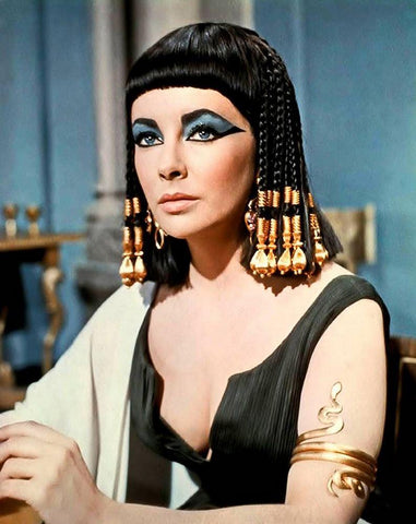 Elizabeth Taylor - Cleopatra Black Ornate Wood Framed Art Print with Double Matting by Hollywood Photo Archive