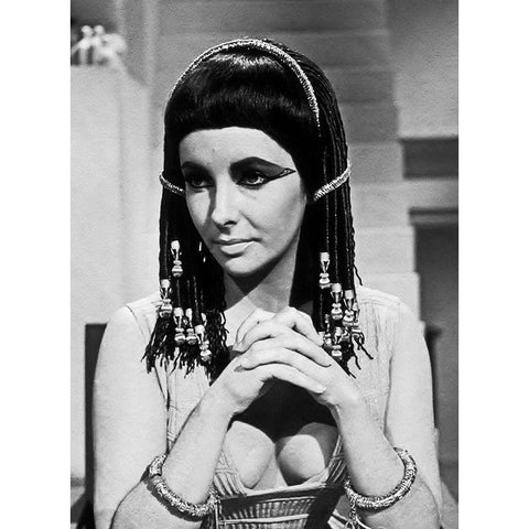 Elizabeth Taylor - Cleopatra White Modern Wood Framed Art Print by Hollywood Photo Archive