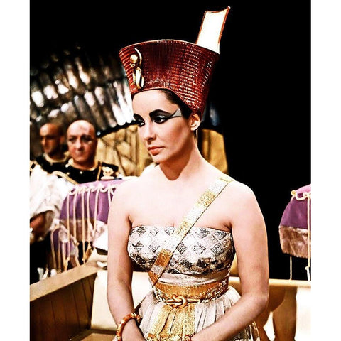 Elizabeth Taylor - Cleopatra Black Modern Wood Framed Art Print with Double Matting by Hollywood Photo Archive