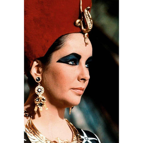 Elizabeth Taylor - Cleopatra Black Modern Wood Framed Art Print with Double Matting by Hollywood Photo Archive