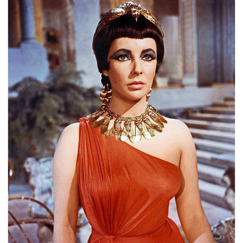 Elizabeth Taylor - Cleopatra Black Modern Wood Framed Art Print with Double Matting by Hollywood Photo Archive