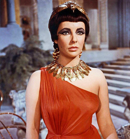 Elizabeth Taylor - Cleopatra Black Ornate Wood Framed Art Print with Double Matting by Hollywood Photo Archive