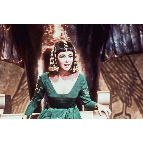 Elizabeth Taylor - Cleopatra Black Modern Wood Framed Art Print by Hollywood Photo Archive