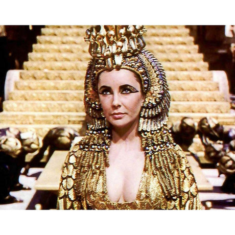 Elizabeth Taylor - Cleopatra Black Modern Wood Framed Art Print with Double Matting by Hollywood Photo Archive