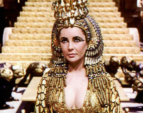 Elizabeth Taylor - Cleopatra Black Ornate Wood Framed Art Print with Double Matting by Hollywood Photo Archive