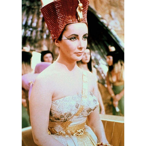 Elizabeth Taylor - Cleopatra White Modern Wood Framed Art Print by Hollywood Photo Archive