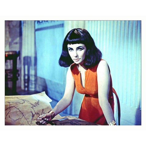 Elizabeth Taylor - Cleopatra Black Modern Wood Framed Art Print with Double Matting by Hollywood Photo Archive