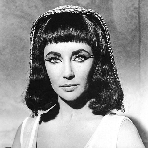 Elizabeth Taylor - Cleopatra White Modern Wood Framed Art Print by Hollywood Photo Archive