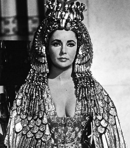 Elizabeth Taylor - Cleopatra Black Ornate Wood Framed Art Print with Double Matting by Hollywood Photo Archive