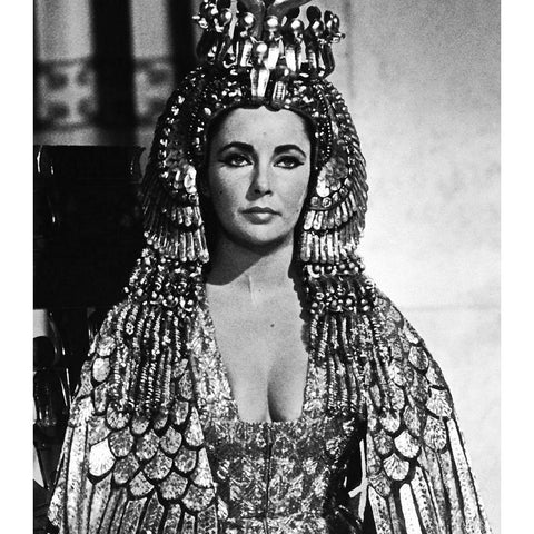 Elizabeth Taylor - Cleopatra White Modern Wood Framed Art Print by Hollywood Photo Archive