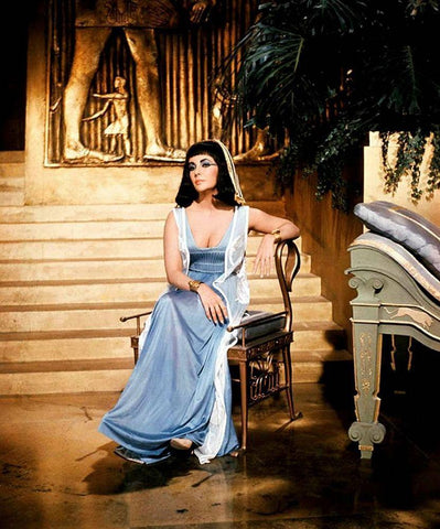 Elizabeth Taylor - Cleopatra Black Ornate Wood Framed Art Print with Double Matting by Hollywood Photo Archive