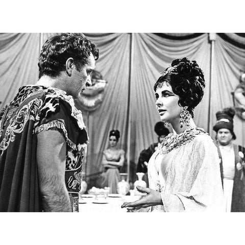 Elizabeth Taylor - Cleopatra Black Modern Wood Framed Art Print with Double Matting by Hollywood Photo Archive