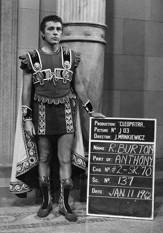 Wardrobe Test - Cleopatra - Richard Burton Black Ornate Wood Framed Art Print with Double Matting by Hollywood Photo Archive