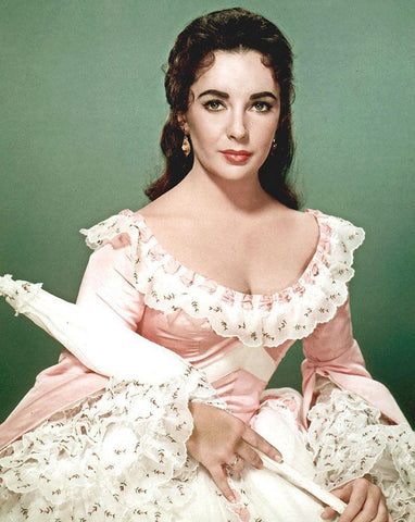 Elizabeth Taylor Black Ornate Wood Framed Art Print with Double Matting by Hollywood Photo Archive