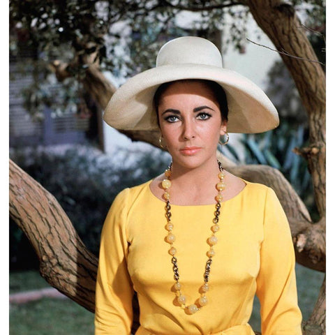 Elizabeth Taylor Gold Ornate Wood Framed Art Print with Double Matting by Hollywood Photo Archive