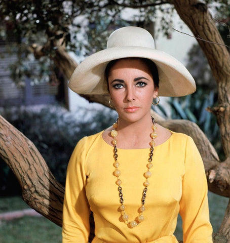 Elizabeth Taylor Black Ornate Wood Framed Art Print with Double Matting by Hollywood Photo Archive