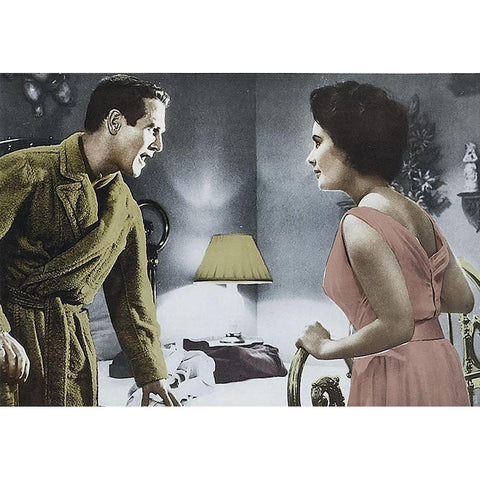 Cat on a Hot Tin Roof - Paul Newman with Elizabeth Taylor Gold Ornate Wood Framed Art Print with Double Matting by Hollywood Photo Archive