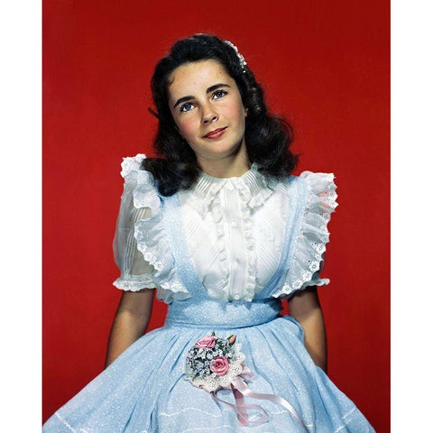 Elizabeth Taylor White Modern Wood Framed Art Print by Hollywood Photo Archive