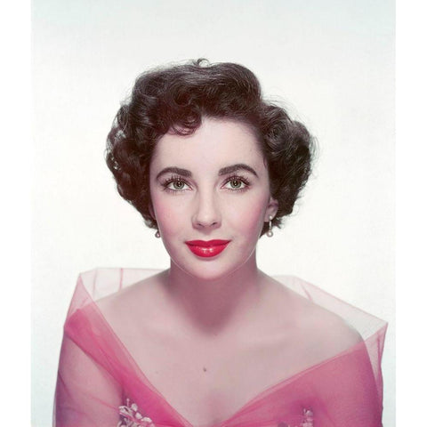 Elizabeth Taylor Black Modern Wood Framed Art Print with Double Matting by Hollywood Photo Archive