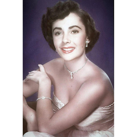 Elizabeth Taylor Gold Ornate Wood Framed Art Print with Double Matting by Hollywood Photo Archive