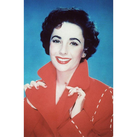 Elizabeth Taylor White Modern Wood Framed Art Print by Hollywood Photo Archive