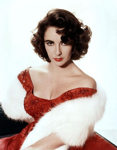 Elizabeth Taylor Black Ornate Wood Framed Art Print with Double Matting by Hollywood Photo Archive